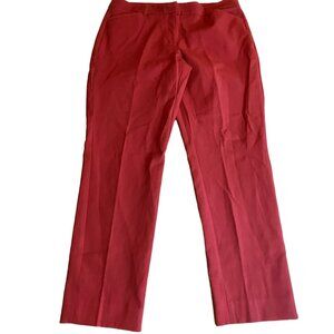 White House Black‎ Market Womens Slim Ankle Pants Size 14L Brick Red